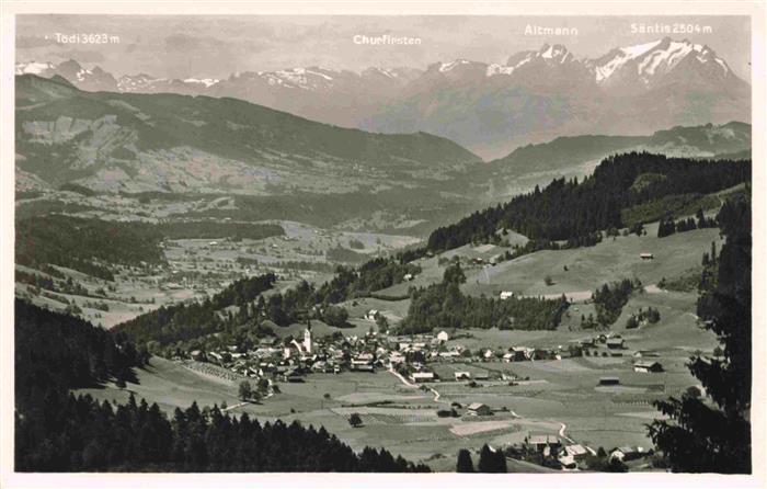 Oberstaufen Oberallgaeu Bayern Panorama Bregenzer Wald Schweizer Alpen