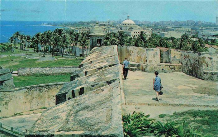 San Juan  Puerto Rico View of Capitol and Santurce from Fort San Cristobal