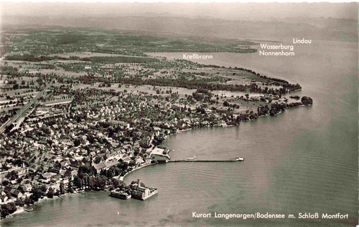 Langenargen Bodensee Fliegeraufnahme mit Schloss Montfort