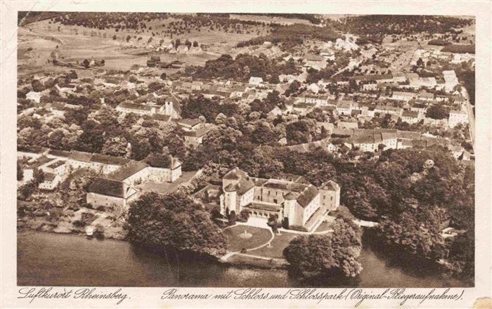 Rheinsberg Brandenburg Panorama mit Schloss und Schlosspark Fliegeraufnahme