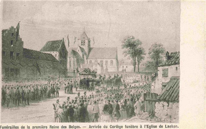 LAEKEN Laken Bruxelles Arrivee du Cortege funebre a l'Eglise de Laeker