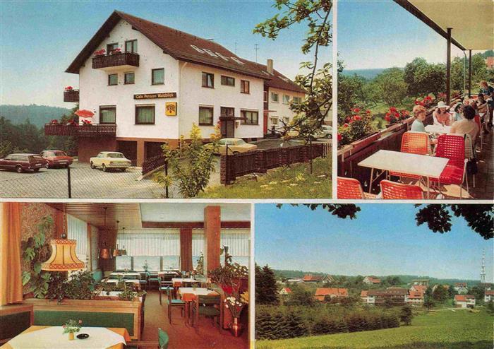 Langenbrand Schoemberg BW Cafe Pension Waldblick Gastraum Terrasse Panorama