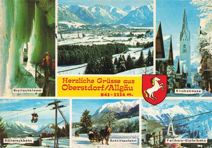 OBERSTDORF Bayern Breitachklamm Soellereckbahn Panorama Kirchstrasse Schlittenfa