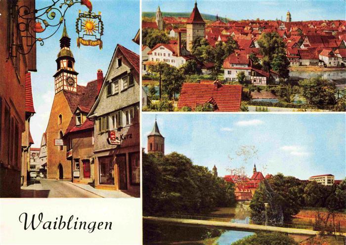 Waiblingen Rems Ortspartie Panorama Remspartie