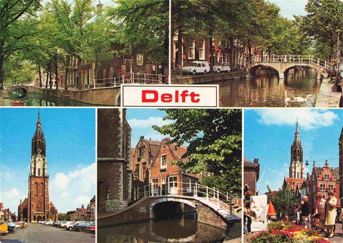 DELFT NL Grachten Kirche Bruecke Markt
