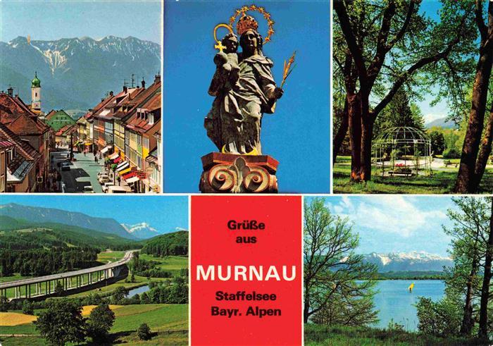 Murnau Staffelsee Obermarkt Mariensaeule Seidl Park Autobahn Staffelsee