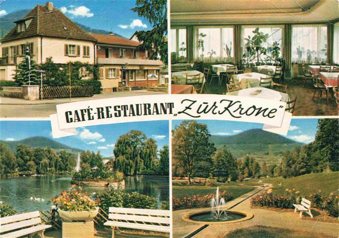 Annweiler Trifels Cafe Restaurant Zur Krone Gastraum Terrasse Park