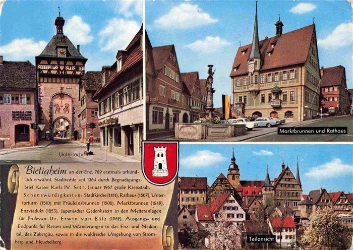 Bietigheim-Bissingen Enz BW Untertorturm Marktbrunnen Rathaus Teilansicht