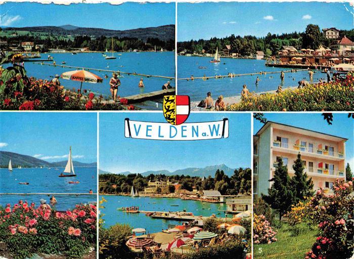 Velden Woerthersee AT Bucht mit Nordufer Suedufer Ostufer Westufer Schlosshotel