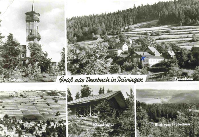 Deesbach Thueringen Froebelturm Ferienheim Hexenkanzel Blick vom Froebelturm