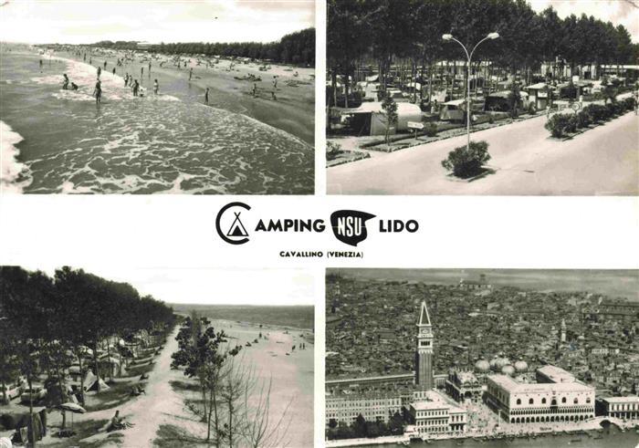 Cavallino Lido Venezia IT Camping NSU Lido Strand Promenade Fliegeraufnahme