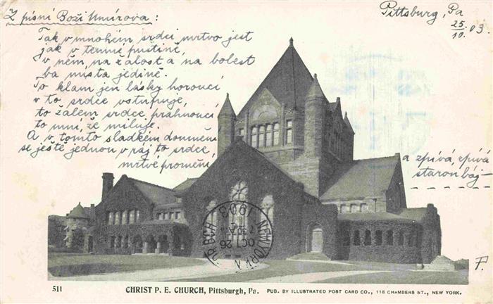 PITTSBURGH Pennsylvania USA Christ-P-E-Church Kirche Backsteinkirche Turm gotis