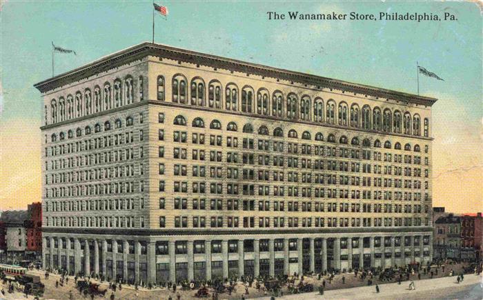 PHILADELPHIA Pennsylvania USA Wanamaker-Store Kaufhaus Strassenbahn Passanten U