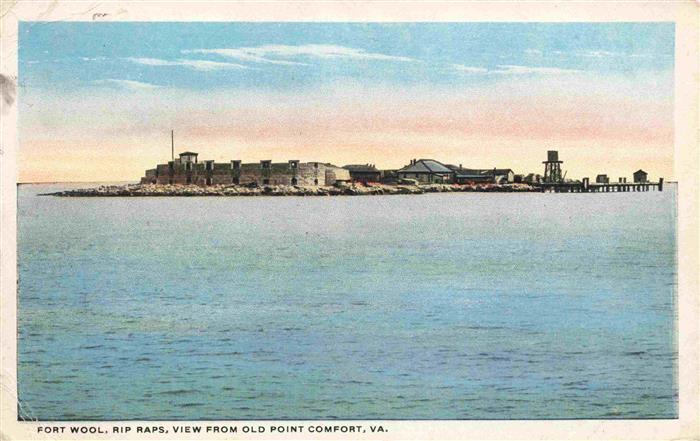Hampton Virginia USA Fort-Wool Rip-Raps Festung Insel Chesapeake-Bay Wasserturm