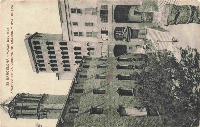 BARCELONA Cataluna ES Plaza-del-Rey Archivo-Corona-de-Aragon Sta-Clara Mittelalt