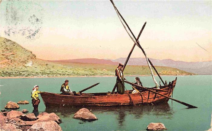 See Genezareth Lac-de-Génézareth Lake-of-Gennesaret Fischerboot Segelboot Fische