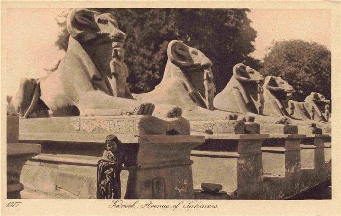 Karnak Luxor Egypt Avenue-of-Sphinxes Widdersphinxen Sphinxallee Tempel Antike