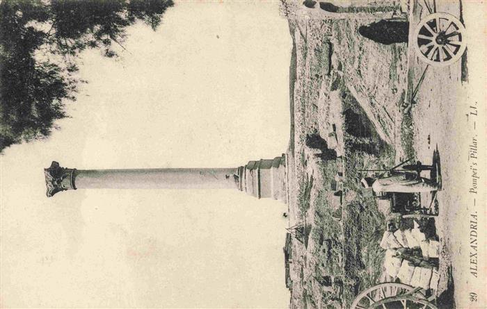 ALEXANDRIA Alexandrie Egypt Pompeis-Saeule Saeule Ruinen Karren Maenner Frau Au