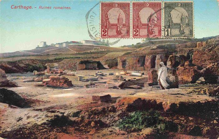 Carthage  Karthago Carthago Tunesie Roemische-Ruinen Ausgrabungen Saeulen Mann H