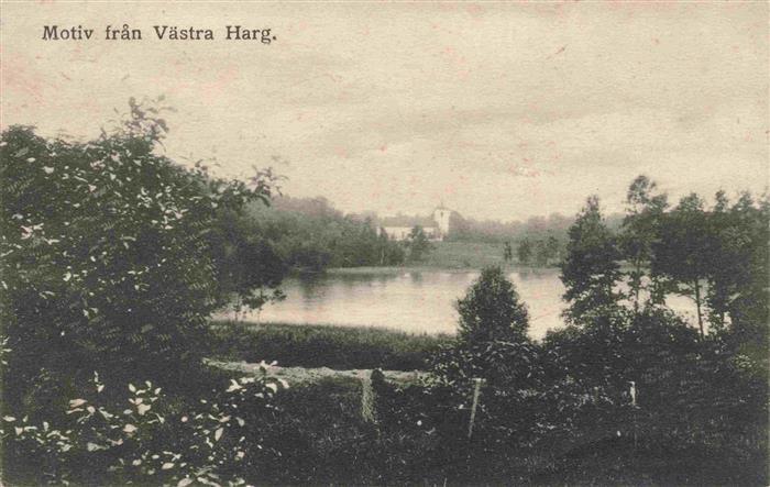 Harg Vaestra Harg Sweden See Kirche Baeume Landschaft Wiese