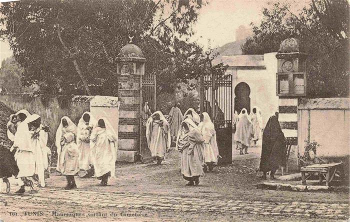 TUNIS Tunesie Mauresques Cimetière Friedhof verschleierte-Frauen Tor Eisentor Ma