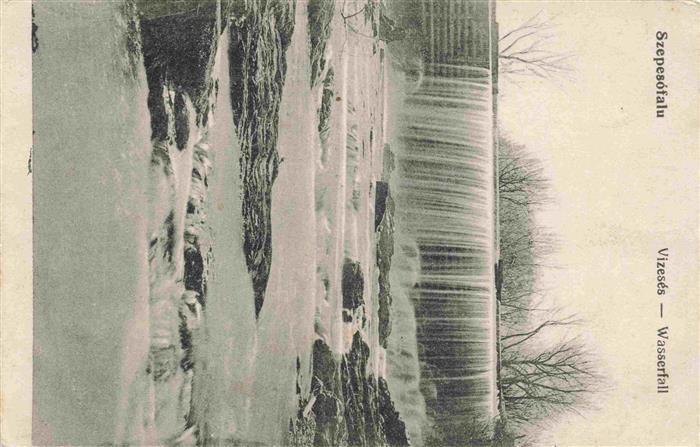 Szepesofalu Kesmark SK Vizesés Wasserfall Wasserfall-Stufen Fluss Felsen Baeume