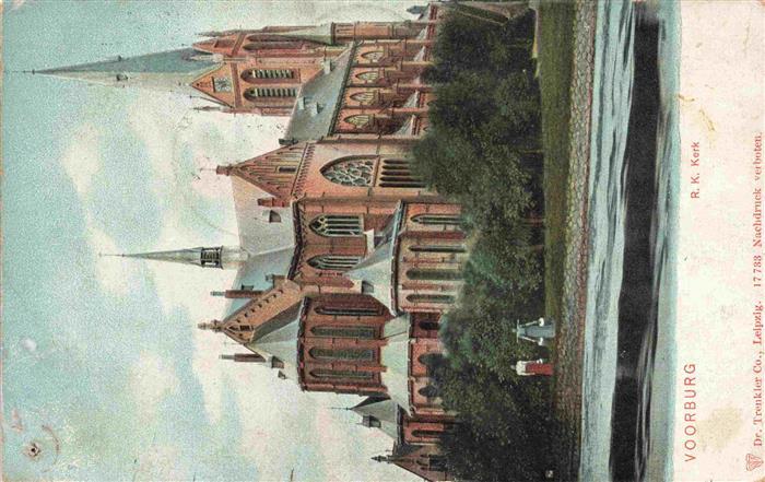 Voorburg Zuid-Holland NL R.K.-Kerk Katholische-Kirche Neugotik Kirchturm Backste