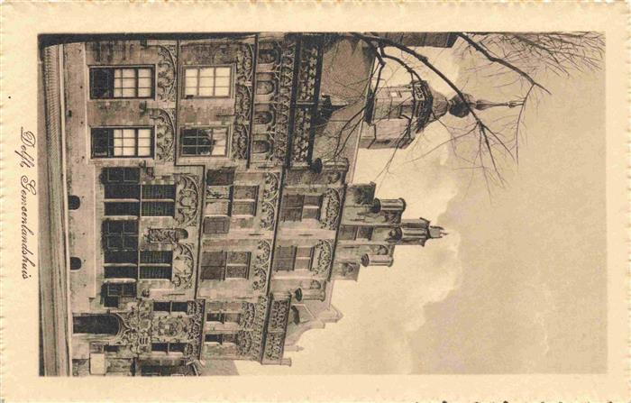 DELFT Zuid-Holland NL Gemeenlandshuis Fassade Ornamentik Stufengiebel Backsteinb