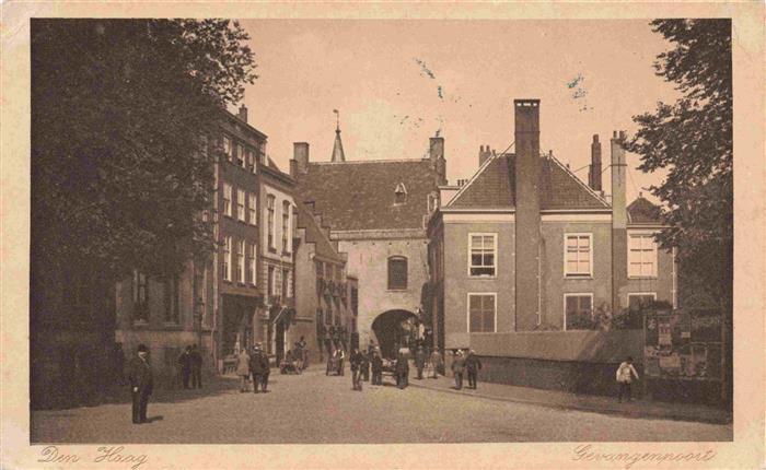 DEN HAAG La Haye NL Gevangenpoort Stadttor Strasse Passanten Tor historisch
