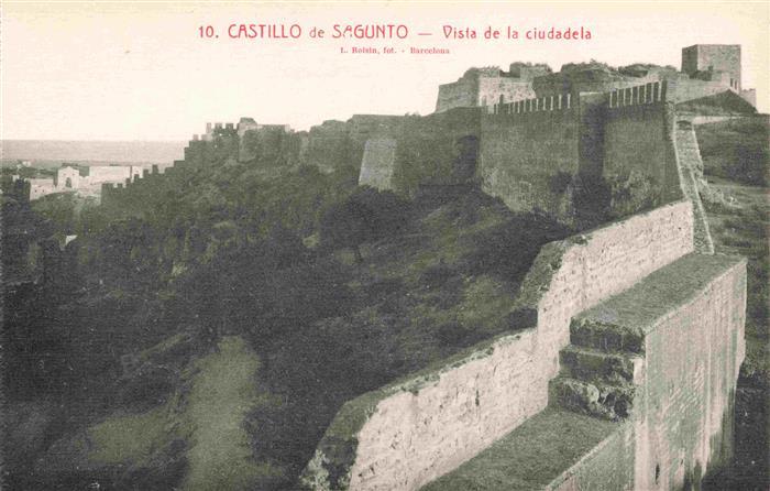 Sagunto Valencia ES Castillo-de-Sagunto Ciudadela Burg Mauern Zinnen Huegel Fest