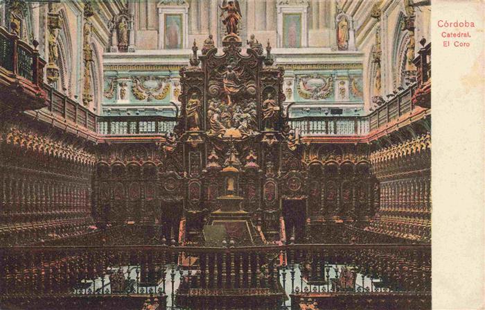 Cordoba Andalucia ES Catedral El-Coro Chorgestuehl Altar Skulpturen Innenraum Ba
