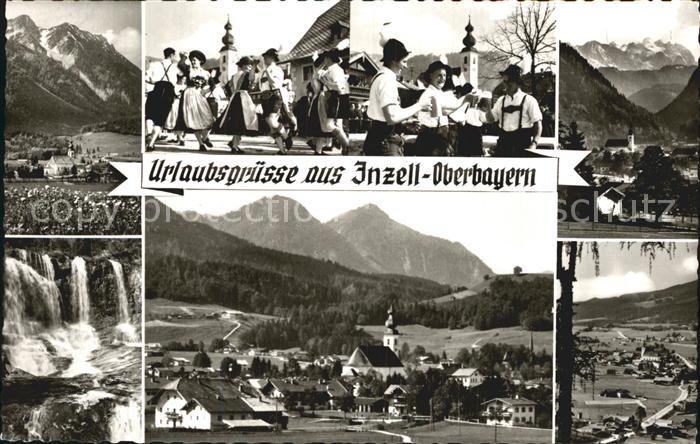 Inzell Traunstein Bayern Panorama Wasserfaelle Schuhplattlergruppe Ortsblick