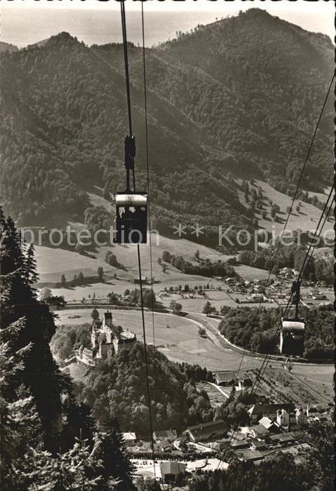 Kampenwand Chiemgau Seilbahn mit Schloss Hohenaschau