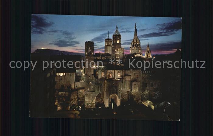 Barcelona Cataluna Gotisches Viertel Berenguerplatz bei Nacht