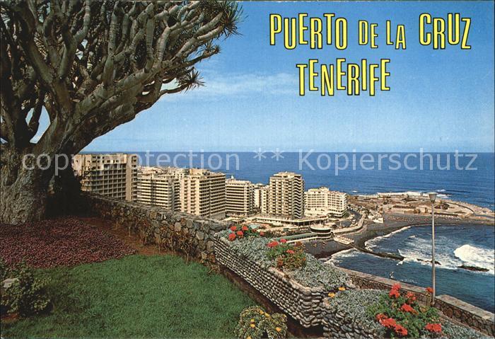 Puerto de la Cruz Vista de la Playa de Martianez y Drago