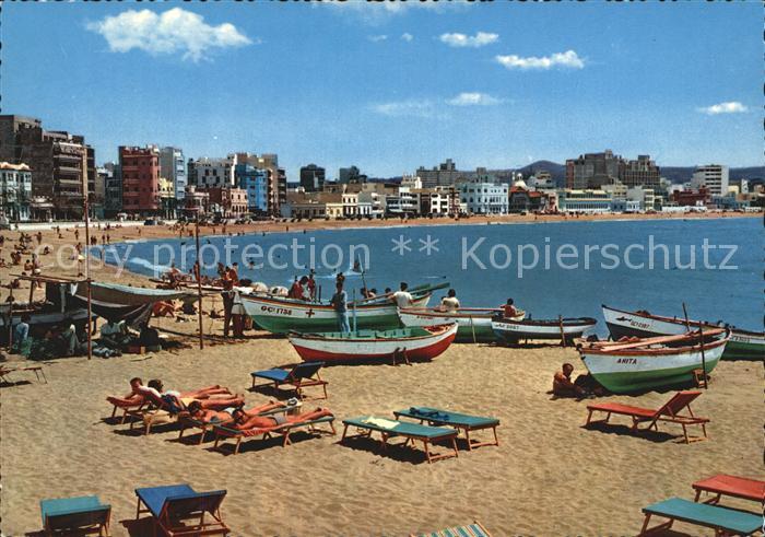 Las Palmas Gran Canaria Panoramica de Playa Las Canteras en verano