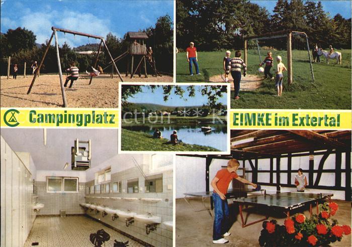 Extertal Campingplatz Eimke Spielplatz Sanitaere Anlagen Tischtennis