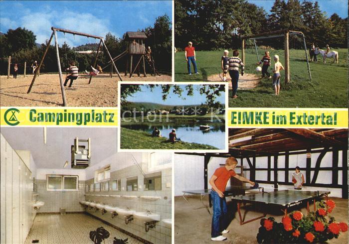 Extertal Campingplatz Eimke Spielplatz Sanitaerraum Tischtennis