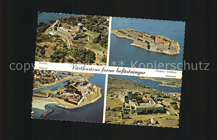 Kungaelv mit Varberg aelvsborg Goeteborg und Marstrand Fliegeraufnahmen