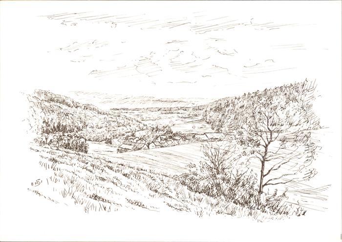 Ober-Kinzig Panorama Zeichnung