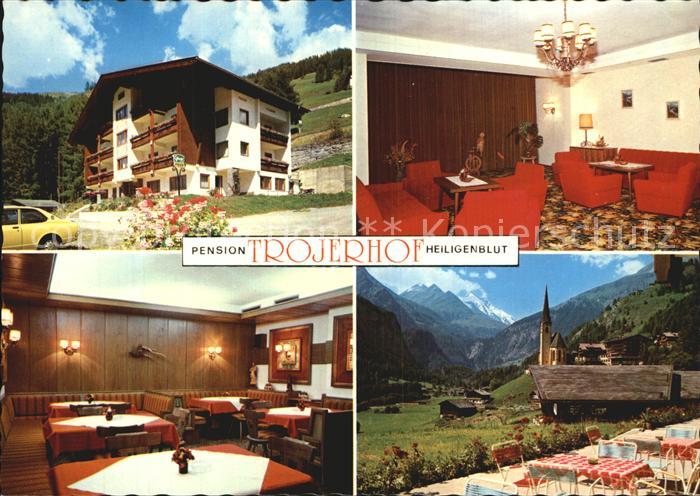 Heiligenblut Kaernten Pension Trojerhof Gaststube Zimmer Terrasse Kirche