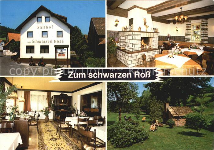 Bad Brueckenau Gasthof Zum schwarzen Ross Kaminzimmer Stube Liegewiese