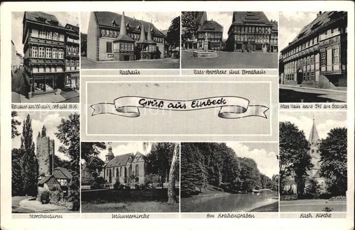 Einbeck Niedersachsen Renaissancehaus 17. Jhdt. Rathaus Apotheke Brodhaus Kirche