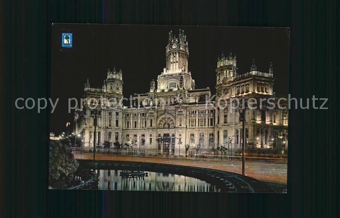 Madrid Spain Palacio de Comunicaciones vista nocturna
