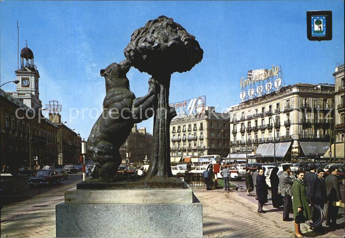 Madrid Spain Puerta del Sol Monumento al Oso y El Madrono