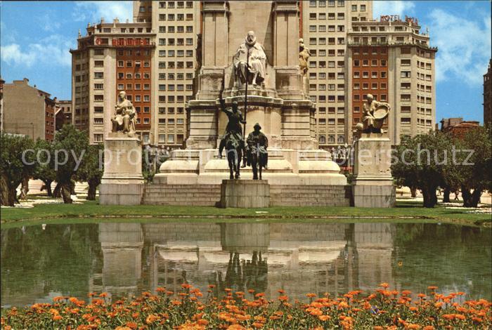 Madrid Spain Plaza de Espana Monumento a Cervantes Denkmal