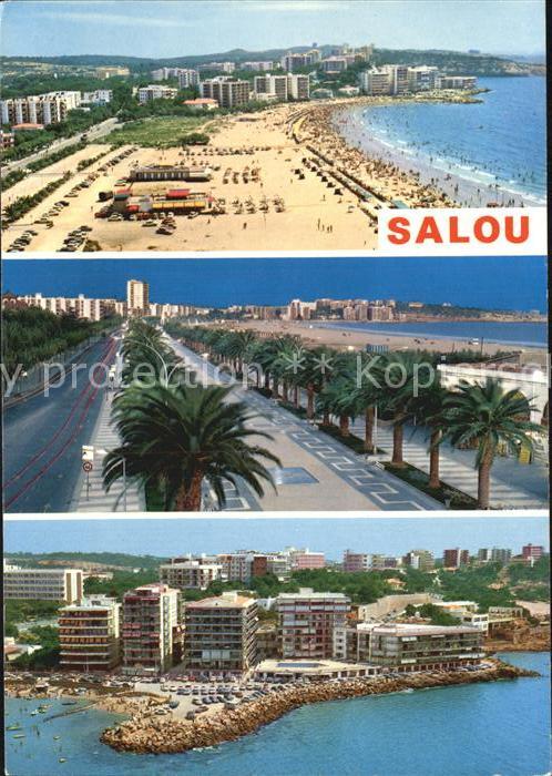 Salou Playas Strand Promenade Palmen Hotels Fliegeraufnahme