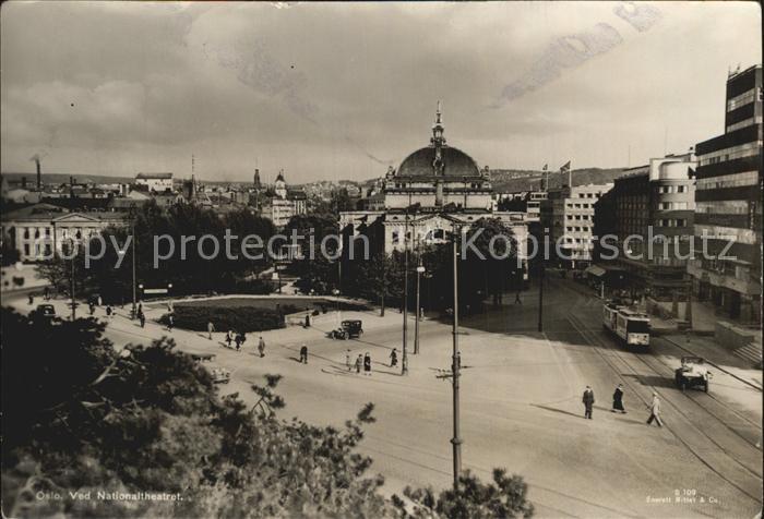 Oslo Norwegen Ved Nationaltheatret