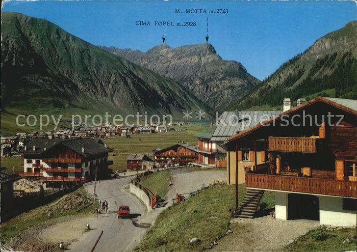 Livigno Panorama mit Cima Fopel und Monte Motta