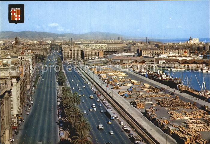 Barcelona Cataluna Paseo de Colon y Puerto